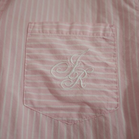 COPY - Jasmine rose pink white stripe JR embroidery blouse 100% cotton size M - Picture 9 of 10